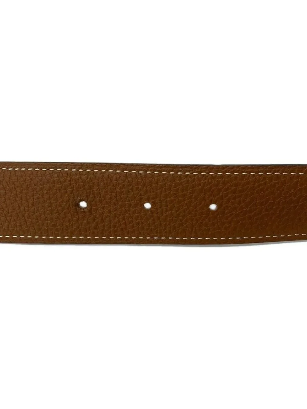 Hermes Belt 80 Etrier Dark Brown Black Silver Leather